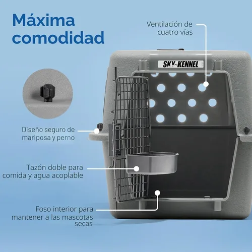 Vista 6 de [Usado] Petmate Sky Kennel para aire y viaje, jaula para perros compatible con aerolíneas para razas de perros más pequeñas o mascotas de hasta 15