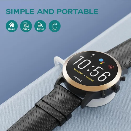 Vista 7 de TUSITA Cargador rápido compatible con Fossil Gen 6, Michael Kors Gen 6 Reloj inteligente con pantalla táctil FTW0006 MKT0003-1M (paquete de 2)