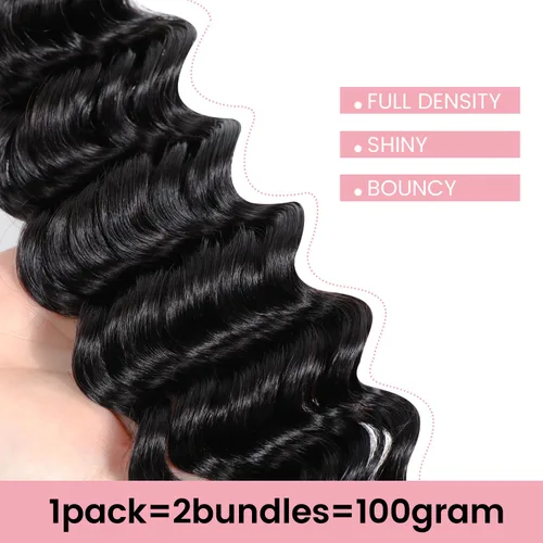 Vista 7 de Urbeauty Cabello Humano para Trenzar para Trenzas Boho Bob - Cabello Bohemio de Onda Profunda para Trenzar - Negro Azabache, 14 pulgadas Sin Nudos