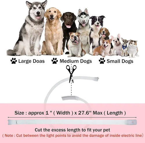 Vista 6 de Collar de perro recargable USB-C, collar de luz multicolor súper brillante, resistente a la intemperie, luz de seguridad para caminar por la noche