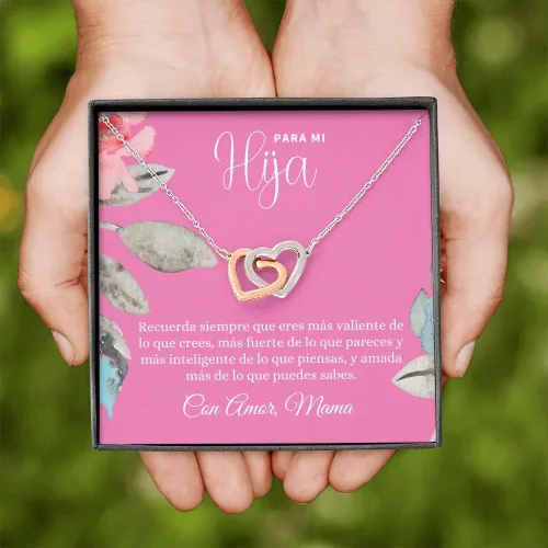 Vista 2 de Para Mi Hija, Regalo Para Hija, Regalo De Aliento De Hija, Collar Para Hija, Madre Y Hija, Regalo Para Hija En Español, Cumpleaños G4192