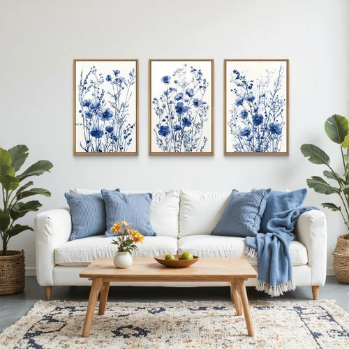 Vista 92 de FWIEXA Juego de Arte de Lienzo Bohemio Enmarcado para Pared, Cuadros Botánicos Verde Salvia Decoración de Pared, Impresiones de Arte de Plantas