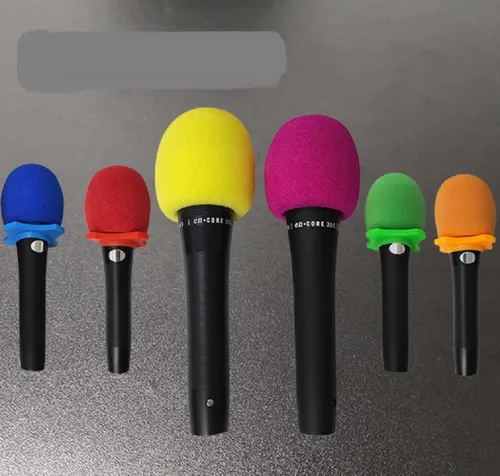 Vista 7 de Yiasangly Funda para micrófono, cubierta de micrófono de espuma gruesa, parabrisas de micrófono de escenario de mano, fundas de espuma