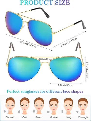 Vista 2 de Weewooday 25 pares de lentes de sol polarizados redondos, retro, de gran tamaño, vintage, para mujeres y hombres, lentes de sol con marco de metal