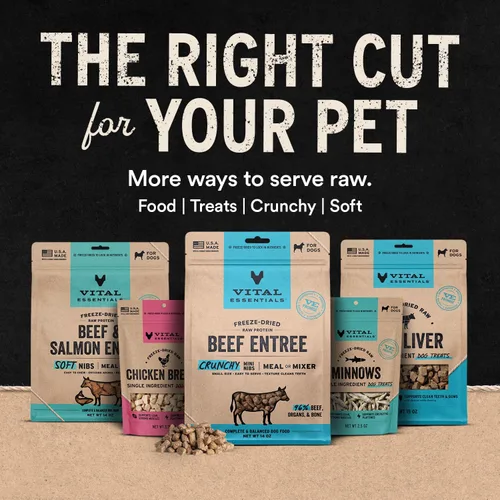 Vista 9 de Vital Essentials Alimento Crudo Liofilizado para Perros, Mini Medallones de Res, 14 oz