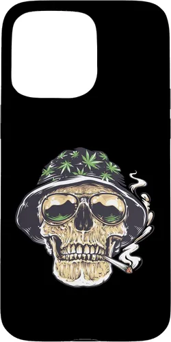 Vista 28 de Funda para iPhone 16 Marihuana Smoking Skull Camo Island Chilling Weed Stoner 420