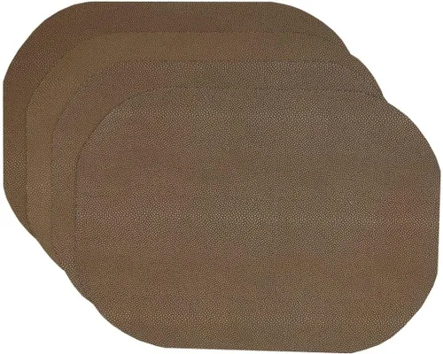 Vista 10 de Juego de 4 manteles individuales rectangulares de vinilo Tan Dot