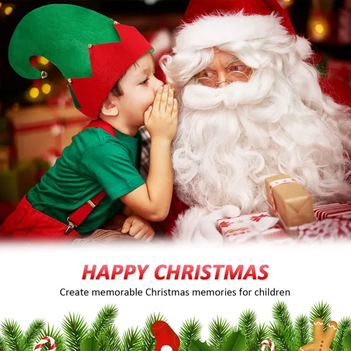 Vista 5 de SATINIOR 6 Piezas Sombreros de Fieltro de Elfo de Navidad Xmas Sombreros de Elfo de Santa Rojo y Verde con Campanas para Niños Adultos Regalos