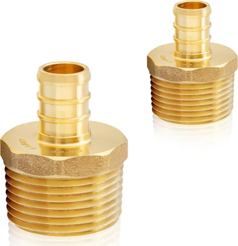 Vista 12 de 2 accesorios HeSun PEX, adaptador NPT macho de 3/4 pulgadas de crimpado x 1