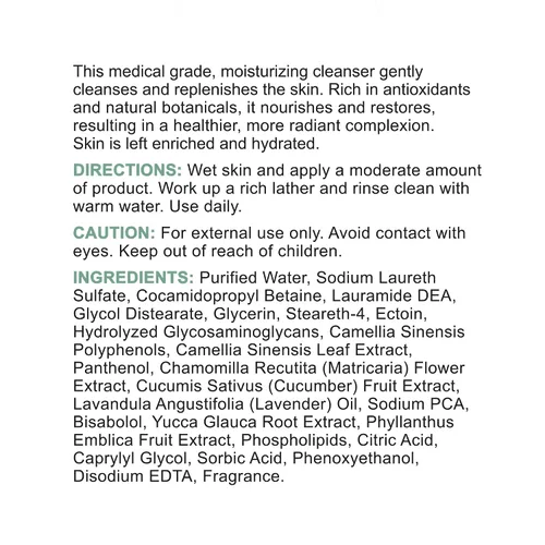 Vista 7 de Replenix Limpiador hidratante antioxidante, lavado facial suave de grado médico para piel seca y madura