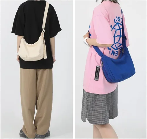Vista 7 de Bolso bandolera de viaje vintage con cremallera de lona para mujer