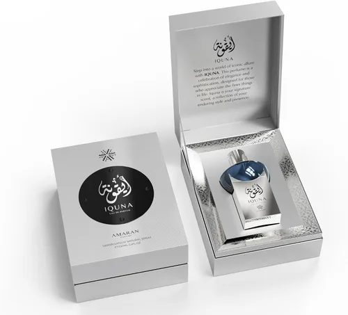 Vista 4 de Amaran Iquna Eau de Parfum para hombre – Colonia fresca y amaderada bergamota, almizcle y musgo de roble Fragancia masculina de larga duración