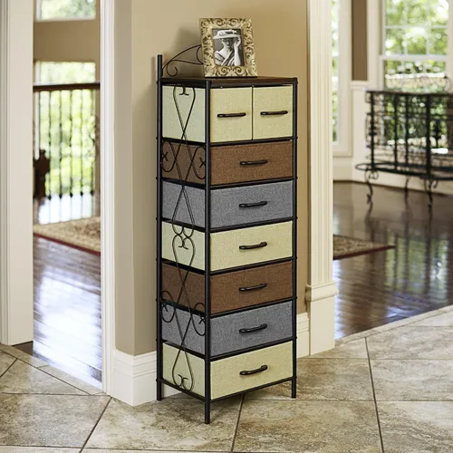 Vista 2 de Household Essentials - Unidad de organización de almacenamiento con torre de 8 cajones estilo victoriano, multicolor
