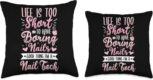 Vista 3 de Nail Technician Nail Salon Lover Nail Tech - Almohada de 16 x 16 pulgadas, multicolor