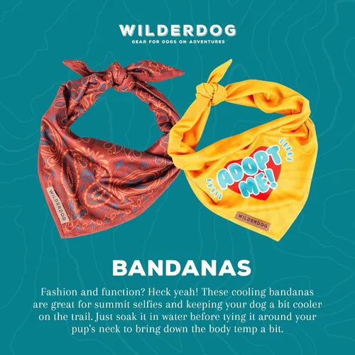 Vista 3 de Wilderdog Bandana para perro con material ligero de malla de mezcla de poliéster de secado rápido en agave
