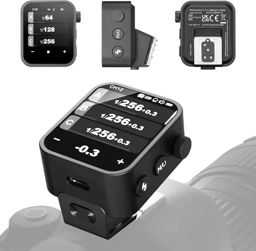 Vista 9 de Godox Disparador de flash inalámbrico X3C X3-C TTL para cámara Canon, transmisor de flash inalámbrico de pantalla táctil 2.4G, compatible con TTL