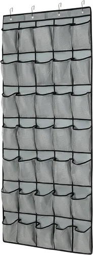 Vista 8 de Organizador de zapatos con 35 bolsillos grandes para puerta, estante porta zapatos con bolsillos de malla, organizador de zapatos colgante de gran