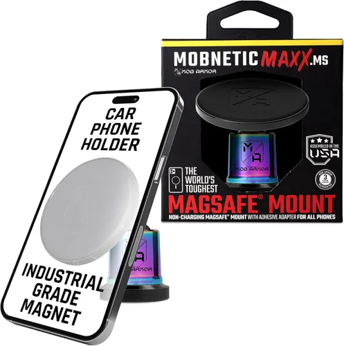 Vista 8 de Mob Armor MobNetic Maxx MS MagSafe - Soporte de teléfono para automóvil, color negro Compatible con MagSafe personalizado, soporte personalizado