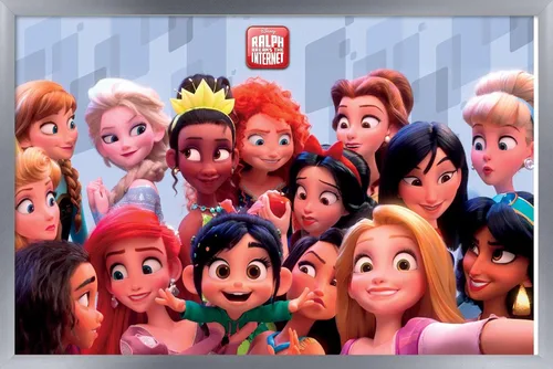 Vista 11 de Trends International Disney Wreck It Ralph: Ralph Breaks The Internet - Póster de pared de princesa, 14.725 x 22.375 pulgadas, versión enmarcada