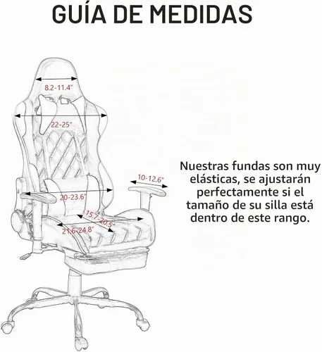Vista 6 de WOMACO Funda Elástica para Silla Gaming, Funda de Asiento Extensible para Silla de Computadora de Cuero Reclinable Racing con Volantes, Protector