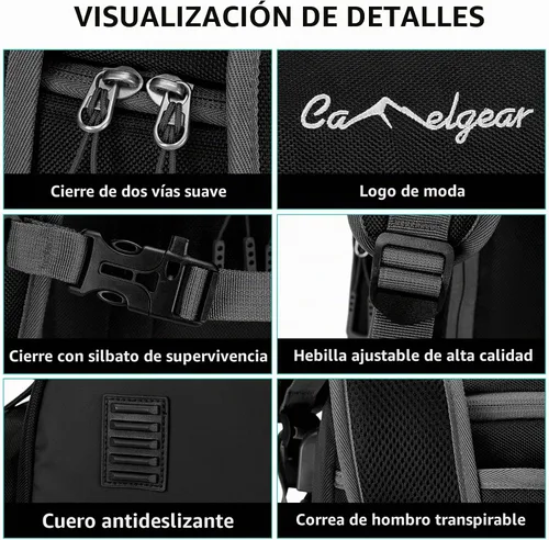 Vista 9 de Bolsa para Botas de Esquí de 65L, Bolsa de Viaje Grande Tipo Duffel, Mochila para Botas de Esquí de 1680D Nylon Impermeable y Acolchada para Negro