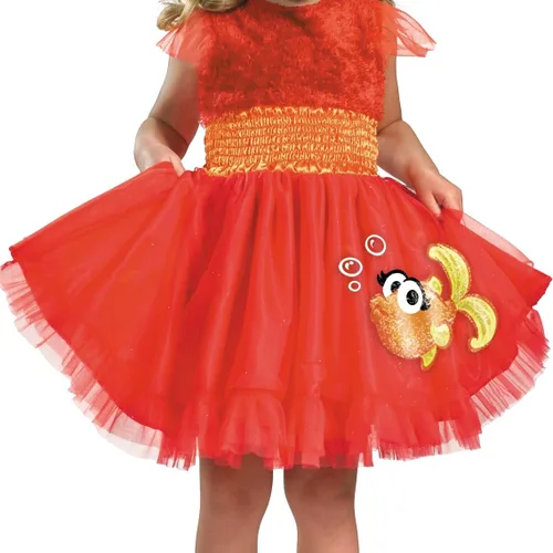 Vista 3 de Sesame Street Disfraz de Elmo con volantes para bebé, disfraz oficial de Sesame Street Elmo para Halloween