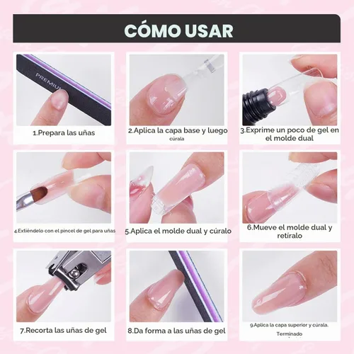 Vista 9 de Makartt Gel de uñas de poligel 50ml, gel constructor para uñas sin hema, rosa y marrón, fortalecedor multifuncional para extensión de uñas, gel duro