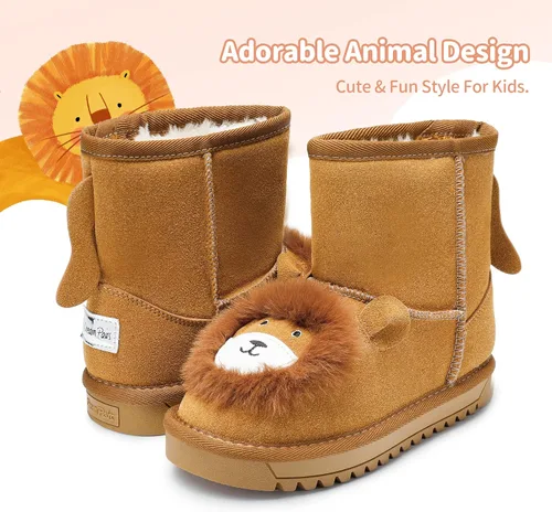 Vista 5 de DREAM PAIRS Boys Girls Snow Boots ToddlerLittle Kids Winter Cute Shoes