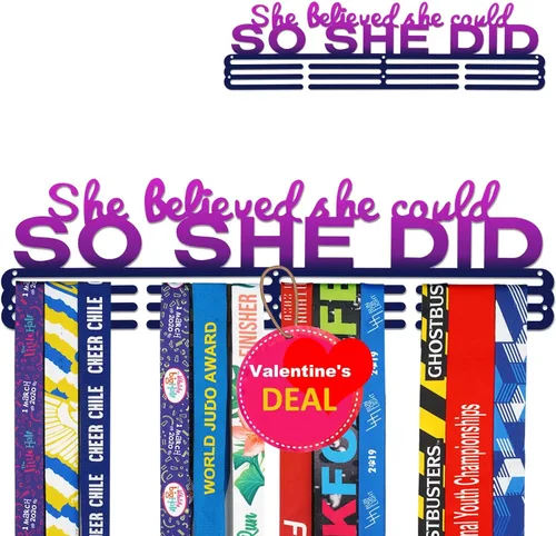 Vista 12 de Medal Hanger Display Upgrade-Medal Holder Wall Mount Easy to Install Race Runner for Your Medals