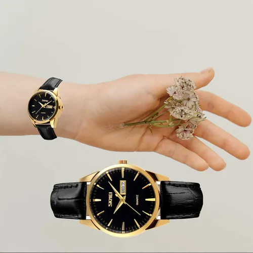 Vista 7 de SKMEI Par de relojes para parejas, hombres y mujeres, para él y para ella, juego de relojes para esposo, esposa, San Valentín, reloj de pulsera a