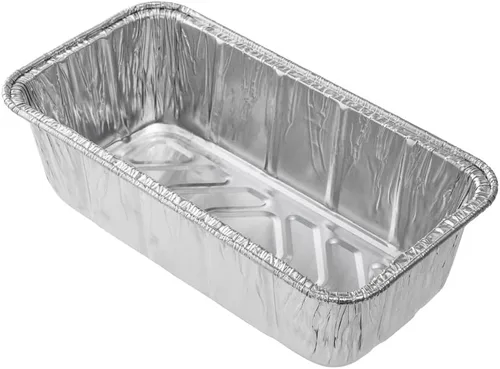 Vista 2 de Restaurantware Pastry Tek - Paneras de 8.5 x 4.3 pulgadas, 25 sartenes de aluminio listas para horno, 2 libras, congelables, de aluminio plateado