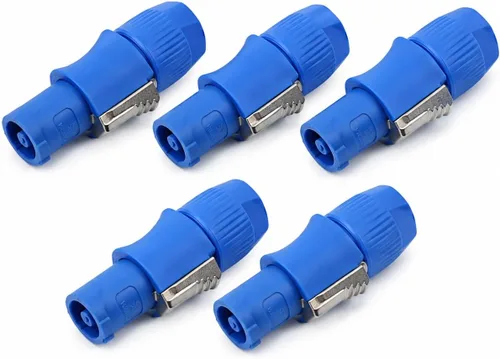 Vista 6 de Toronce - Conector macho de 3 pines AC Powercon conector azul/blanco con 14 Awg 1.5 pies PoweCable 20A/250V para pantalla LED de luz de escenario