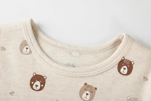Vista 3 de Owlivia Conjunto de pijama de manga larga para bebé, 100% algodón orgánico, ropa de dormir de 2 piezas para niño y niña