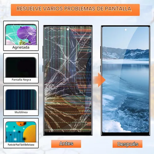 Vista 3 de Incell - Pantalla de repuesto para Samsung Galaxy Note 10 Plus para Samsung Note 10+, pantalla LCD SM-N975U, piezas de reparación con marco