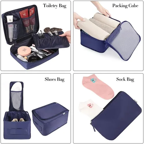 Vista 3 de BAGAIL - Conjunto de 7 u 8 bolsas y maletines organizadores de equipaje, ideales como accesorios de viaje