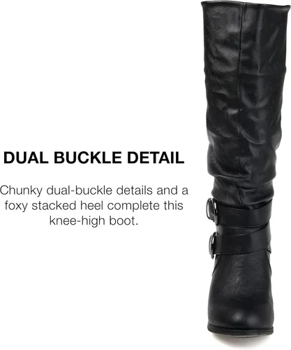Vista 4 de Journee Collection botas con tacón alto y hebillas para mujer