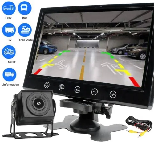 Vista 5 de Monitor de botón táctil resistente de 7 pulgadas + kit de cámara inversa para camiones/autobuses/carretillas elevadoras - Sistema de visión trasera
