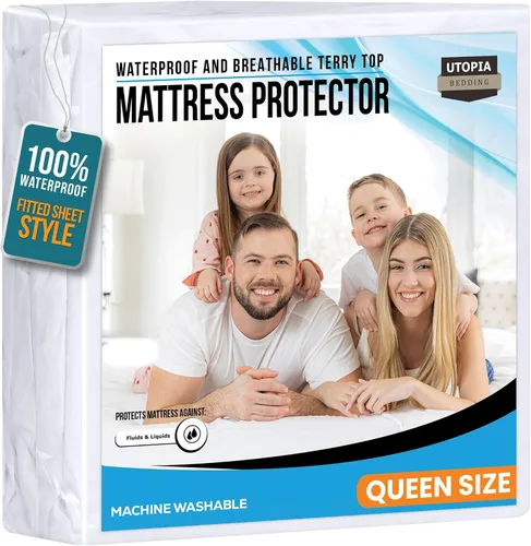 Vista 37 de Utopia Bedding – Protector impermeable de colchón tamaño individual, funda de colchón de terry premium de 200 GSM, transpirable, estilo ajustado