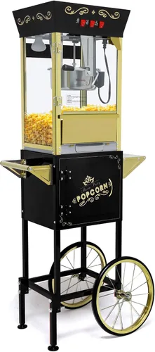 Vista 10 de Máquina para hacer palomitas de maíz Nyddle con hervidor de 8 onzas, fabrica hasta 32 tazas, máquina para palomitas en carrito, estilo vintage
