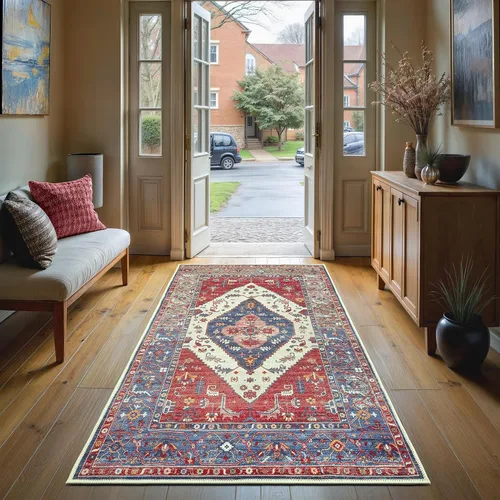 Vista 122 de GLN Rugs Bohemian - Troy - Alfombra de felpilla lavable a máquina, bohemio, lavable, antideslizante, alfombra de área de felpilla de pelo bajo