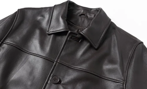 Vista 4 de REED EST. 1950 - Chaqueta de piel de cordero auténtica con cuatro botones