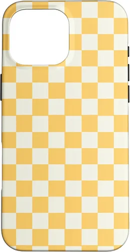 Vista 19 de Yellow Checkered Checker Checkerboard Classic Pattern Case for iPhone 17