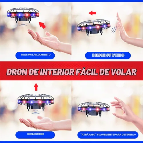 Vista 5 de Force1 Scoot - Dron LED operado a mano para niños o adultos, mini drones con sensor de movimiento manos libres, bola de orbe voladora fácil