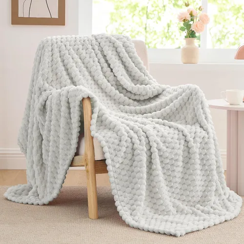 Vista 13 de BEDELITE Manta de forro polar para sofá y cama, manta decorativa de jacquard 3D de almendra, súper suave y acogedora, manta mullida cálida adecuada