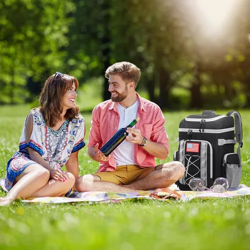 Vista 8 de Maelstrom 35/50 Can Insulated Backpack Cooler, Leakproof Soft Lunch Ice Bag Negro