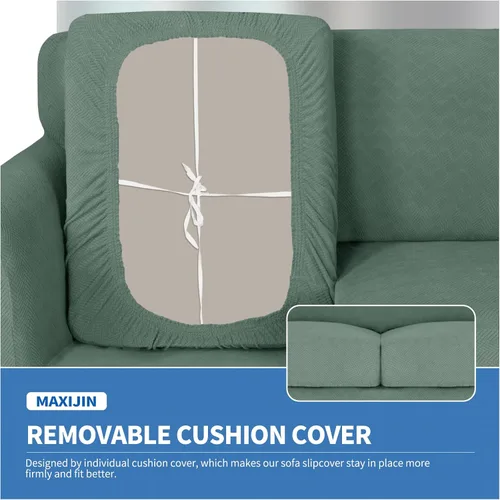 Vista 28 de MAXIJIN 2 piezas de fundas para silla con brazos, funda para silla de sofá para sala de estar, funda elástica para perros para una silla con 1 cojín