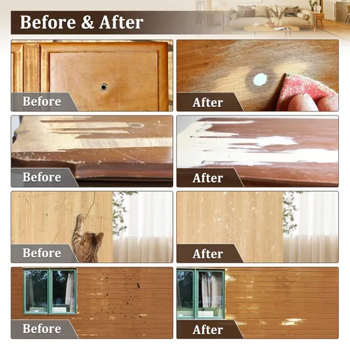 Vista 3 de Verny Relleno de madera, masilla de madera, para reparar arañazos de madera, resistente al agua, herramienta de transporte fácil de usar y de secado