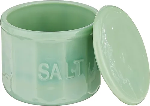 Vista 3 de Tablecraft Salero con tapa, 3.75" x 3.75" x 3.125", Verde