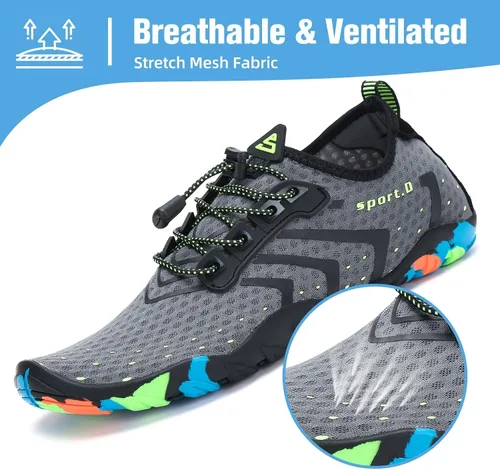 Vista 2 de Mishansha - Zapatos de agua para hombres y mujeres, secado rápido, para natación, buceo, surf, deportes acuáticos, piscina, playa, senderismo, yoga.