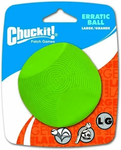 Vista 10 de Chuckit! Erratic Dog Ball - Juguete interactivo para perros, rebotes impredecibles, pequeño de 2 pulgadas para razas pequeñas y cachorros, paquete